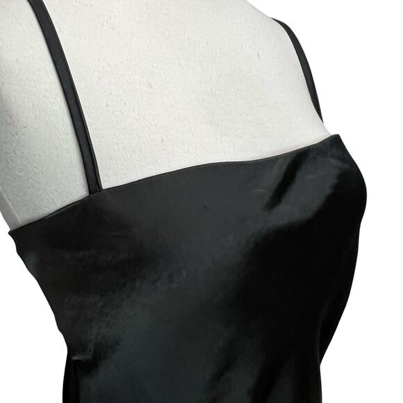 Princess Polly Mini Dress Womens 8 Black Silky Lace Up Back Night Out Flirty - Picture 5 of 15